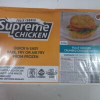 supreme crumbed chicken patties 2,5kg