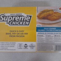 supreme crumbed chicken schnitzels 2,5kg